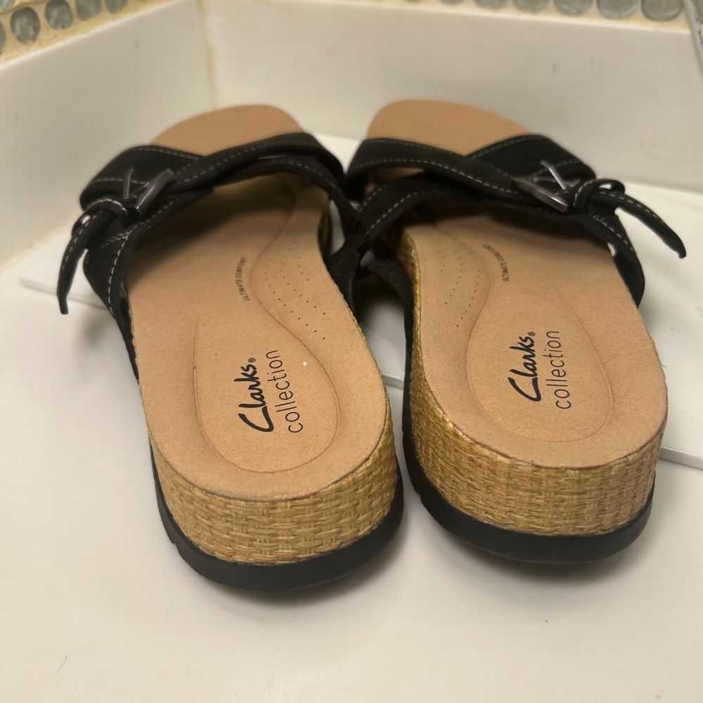 Women's Clarks Ultimate Comfort Reileigh May Leather Sandals Size 11 - Picture 5 of 6